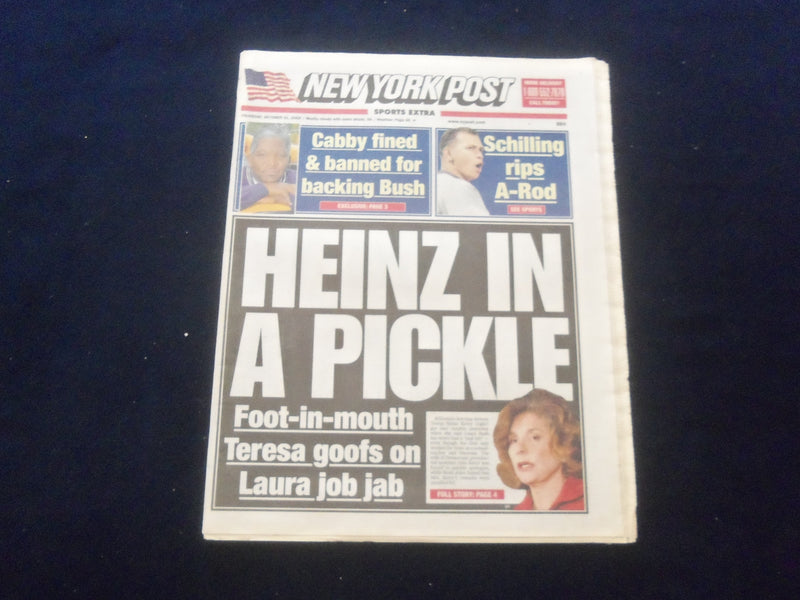 2004 OCTOBER 21 NEW YORK POST NEWSPAPER - TERESA HEINZ KERRY - NP 6084