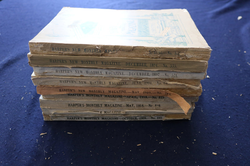 1894-1920 HARPER'S MONTHLY MAGAZINE - LOT OF 9 - O 3491