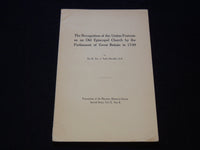 1924 RECOGNITION OF THE UNITAS FRATRUM OLD EPISCOPAL CHURCH BOOK - J 7411