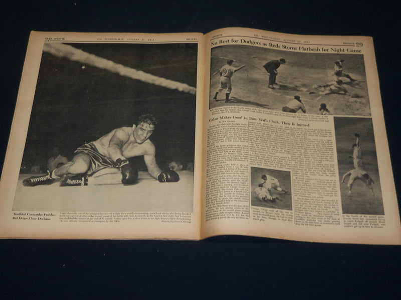 1941 AUGUST 27 PM'S WEEKLY NEWSPAPER - LESNEVICH BEATS MAURIELLO - NP 4934