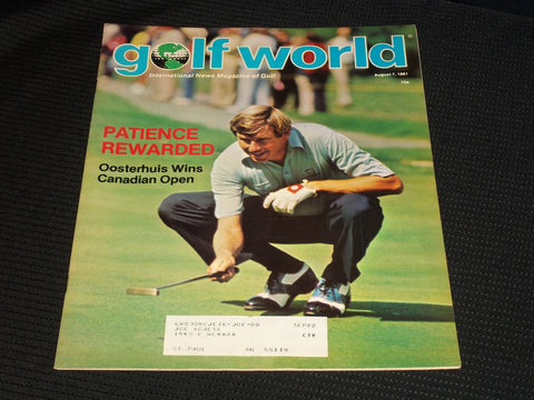 1981 AUGUST 7 GOLF WORLD MAGAZINE - PETER OOSTERHUIS FRONT COVER - E 6879