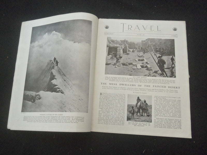 1921 AUGUST TRAVEL MAGAZINE - MESA DWELLERS OF THE PAINTED DESERT - ST 3660Y
