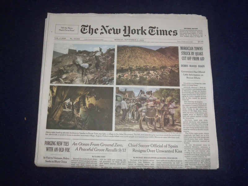 2023 SEPTEMBER 11 NEW YORK TIMES-MOROCCAN TOWNS STRUCK BY QUAKE CUT OFF FROM AID