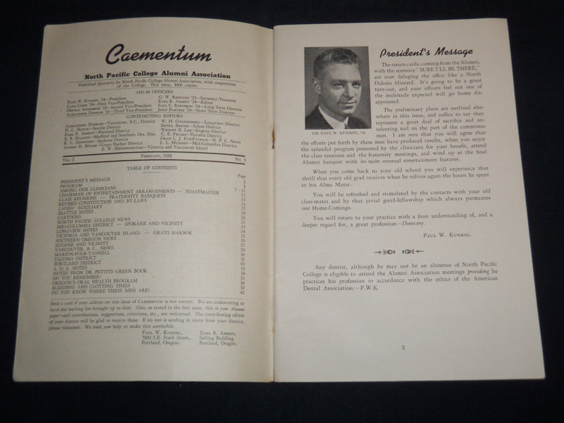 1938 JANUARY CAEMENTUM NO. PACIFIC COLLEGE - ALUMNI ASSOCIATION - J 8616