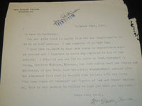 1917 WM. DUDLEY FOULKE TYPED SIGNED LETTER - MR. PARKINSON - J 5360
