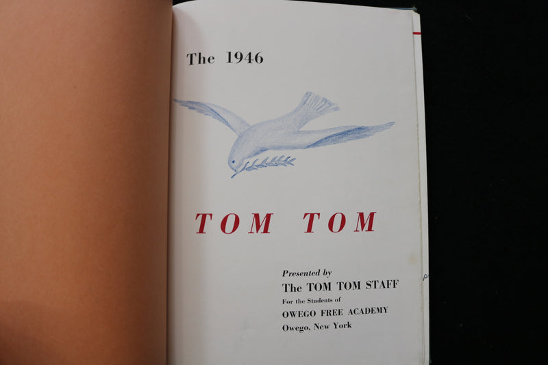 1946 TOM TOM OWEGO FREE ACADEMY YEARBOOK - OWEGO NEW YORK - HARDCOVER - YB 3482