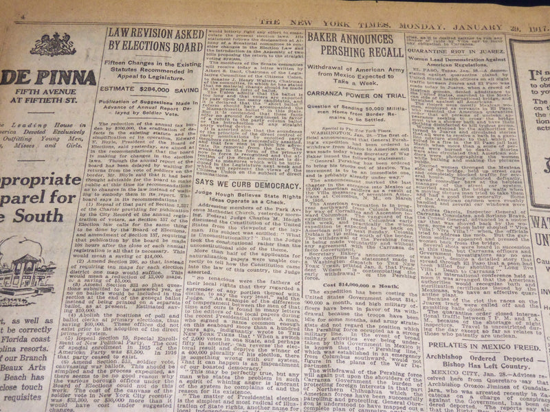 1917 JANUARY 29 NEW YORK TIMES - LAURENTIC BRITISH CRUISER SUNK - NT 8749