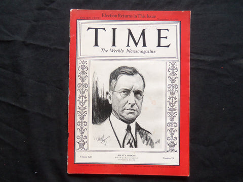 1930 NOVEMBER 10 TIME MAGAZINE - JOUETT SHOUSE - T 250