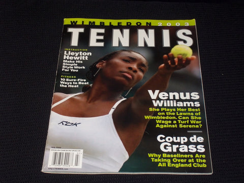 2003 JULY TENNIS MAGAZINE - VENUS WILLIAMS FRONT COVER - E 2216