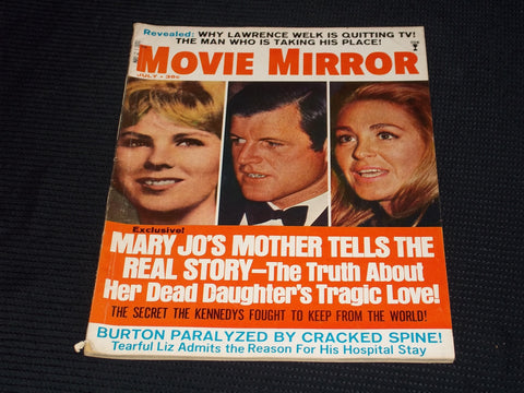 1970 JULY MOVIE MIRROR MAGAZINE - TED & JOAN KENNEDY FRONT COVER - E 16459