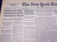 1938 APRIL 4 NEW YORK TIMES - INSURGENTS TAKE LERIDA, MADRID SHELLED - NT 709
