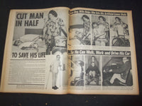 1966 MAY 22 NATIONAL ENQUIRER NEWSPAPER - CUT MAN IN HALF TO SAVE LIFE - NP 7413