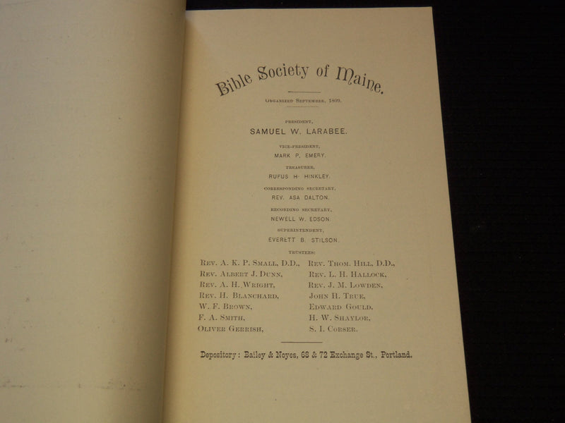 1887 BIBLE SOCEITY OF MAINE AN ADDRESS BY G. D. B. PEPPER - J 7544