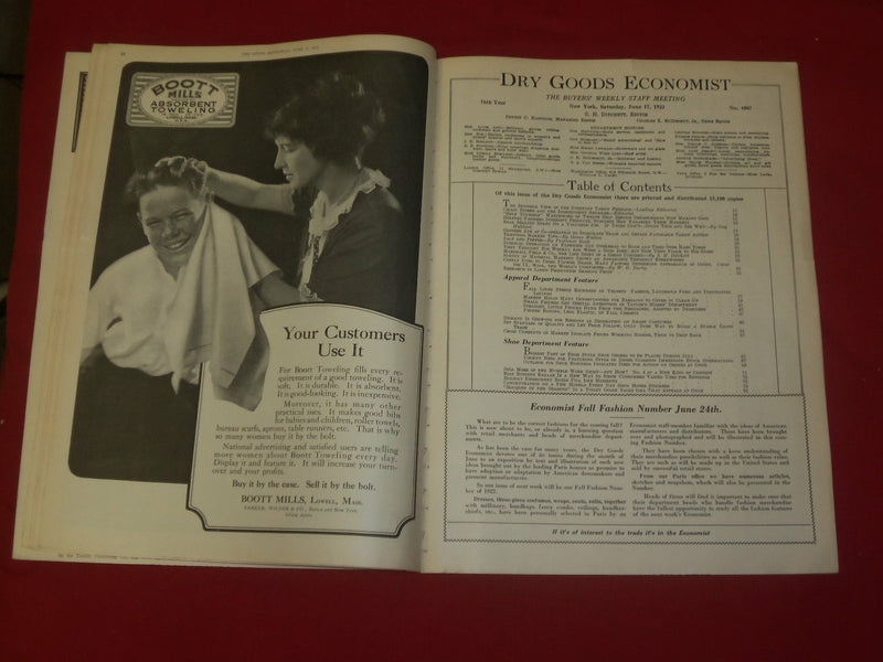 1922 JUN 17 DRY GOODS ECONOMIST MAGAZINE- ARTICLES, PHOTOS, ILLUS. & ADS- B 6308