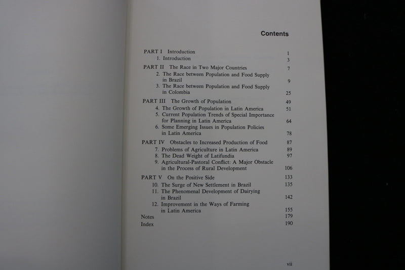1976 THE RACE BETWEEN POPULATION AND FOOD SUPPLY IN LATIN AMERICA - KD 9818