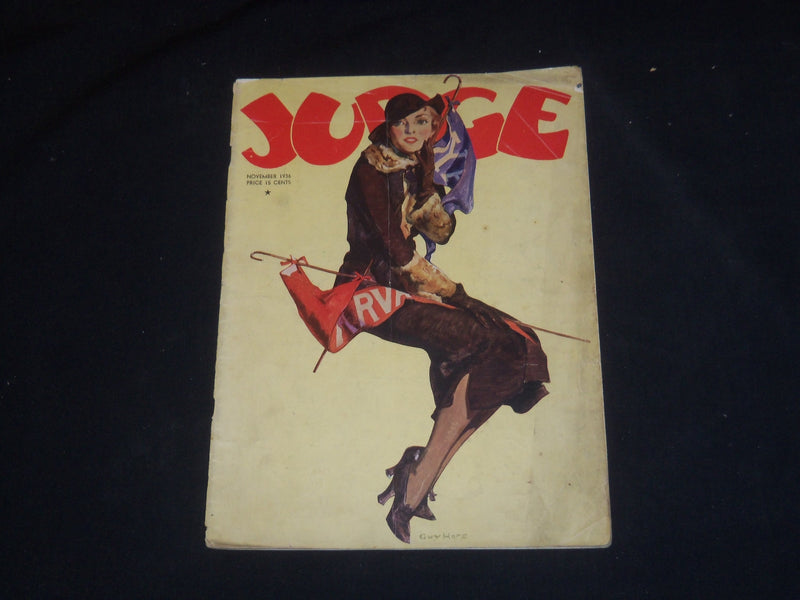 1936 NOVEMBER JUDGE MAGAZINE - ILLUSTRATED COVER - ST 5754