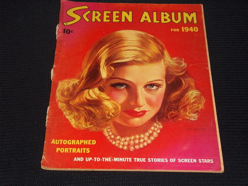 1940 SCREEN ALBUM MAGAZINE - JOAN BENNETT FRONT COVER - E 16499