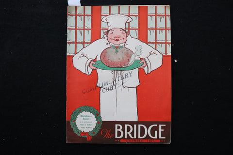 1936 DECEMBER THE BRIDGE MAGAZINE - CHEF WITH DINNER COVER - E 10535