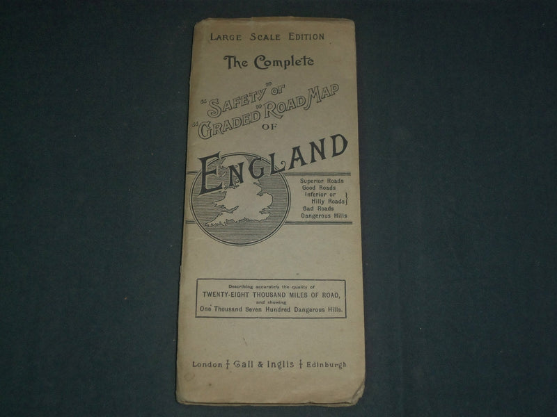 1920'S SAFETY OR GRADED ROAD MAP OF ENGLAND BOOK - LARGE SCALE EDITION - J 3938