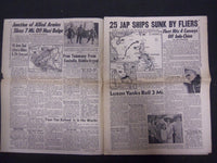 1945 JANUARY 13 NEW YORK DAILY MIRROR - 25 JAP SHIPS SUNK - NP 2221