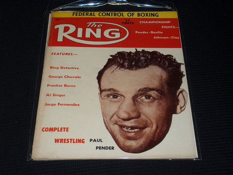 1961 JULY THE RING MAGAZINE - PAUL PENDER BOXING COVER - E 3374