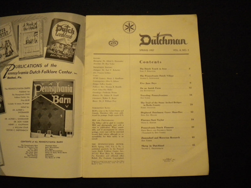 1957 SPRING THE PENNSYLVANIA DUTCHMAN MAGAZINE - STONE ARCHED BRIDGES - B 639Q