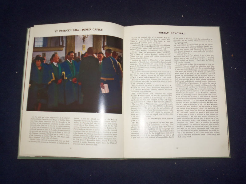 1963 JUNE 26-29 A MEMORY OF JOHN FITZGERALD KENNEDY HARDCOVER BOOK BY - KD 9075