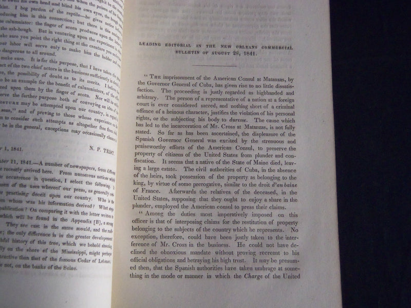 1841 LETTER OF LUIS C. VANUXEM OF MATANZAS N. P. TRIST -NATHANIEL CROSS - J 4339