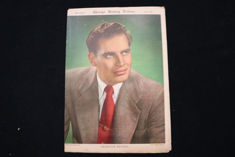 1951 JUNE 24 CHICAGO SUNDAY TRIBUNE MAGAZINE - CHARLTON HESTON COVER - E 26208