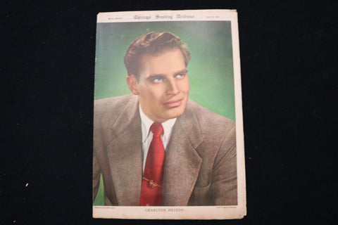 1951 JUNE 24 CHICAGO SUNDAY TRIBUNE MAGAZINE - CHARLTON HESTON COVER - E 26208