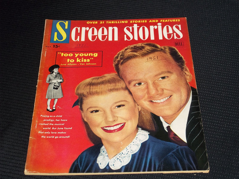 1951 OCTOBER SCREEN STORIES MAGAZINE - JUNE ALLYSON VAN JOHNSON COVER - E 14461
