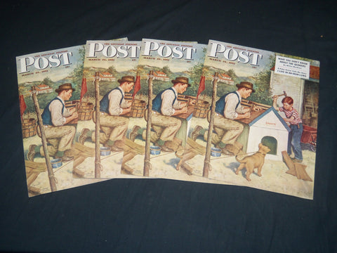 1951 MARCH 21 THE SATURDAY EVENING POST ADVERTISING BOARD LOT OF 4 - J 5400