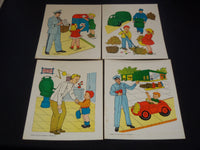1958 HAYES COMMUNITY HELPERS IN COLOR - 12 CARDBOARD ILLUSTRATIONS - O 2351H