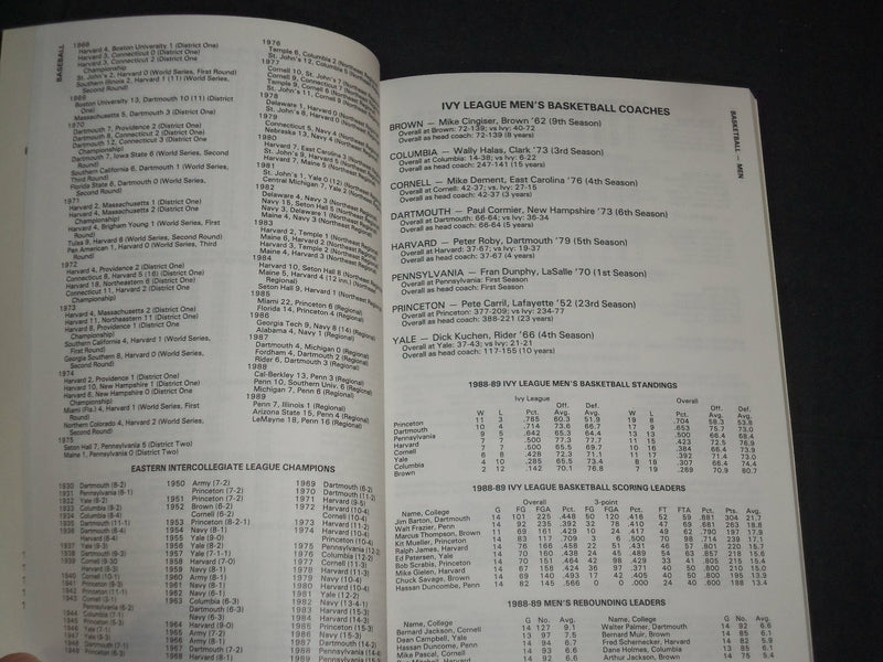 1989-1991 IVY LEAGUE DIRECTOR & RECORD BOOK - LOT OF 2 - J 3776