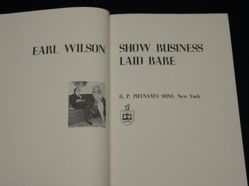 1974 SHOW BUSINESS LAID BARE HARDCOVER BOOK INSCRIBED BY EARL WILSON - D 455