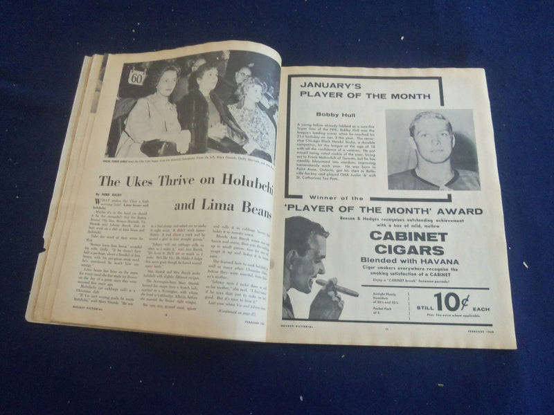 1960 FEBRUARY HOCKEY PICTORIAL MAGAZINE - VIC STASIUK COVER - ST 200J