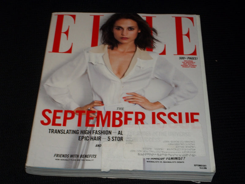 2017 SEPTEMBER ELLE MAGAZINE - ALICIA VIKANDER FRONT COVER - E 2713
