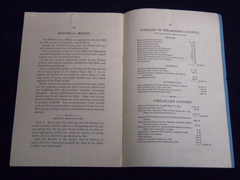 1885 REV. L. H. HALLOCK DISCOURSE - 75TH ANNIV. BIBLE SOCIETY OF MAINE - J 8864