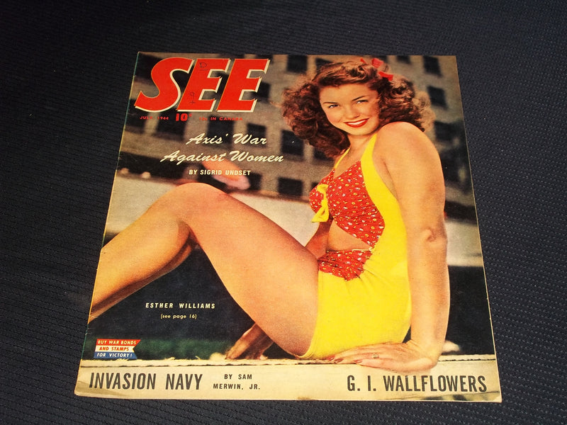 1944 JULY SEE MAGAZINE - ESTHER WILLIAMS FRONT COVER - E 20028