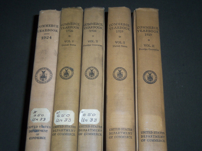 1924-1929 COMMERCE YEARBOOK LOT OF 5 - NICE FOLD OUT MAPS - KD 4283