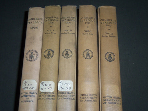 1924-1929 COMMERCE YEARBOOK LOT OF 5 - NICE FOLD OUT MAPS - KD 4283