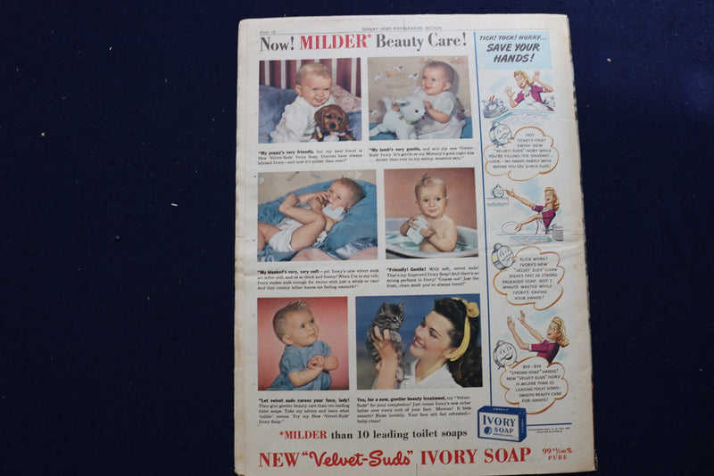 1941 DEC 14 SUNDAY NEWS PICTURE-GRACE MOORE-ANDREW SISTERS-L. DUROCHER - E 22730