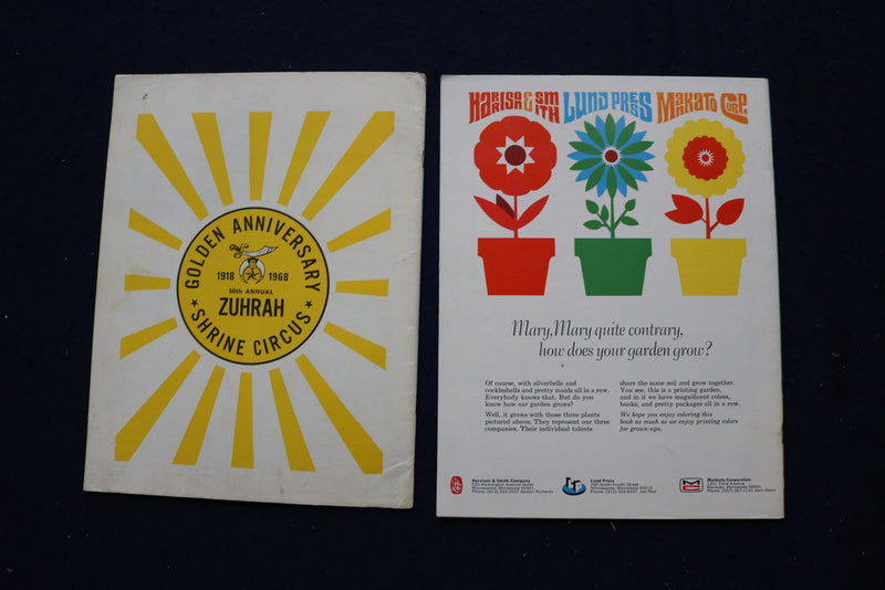 1968-1971 ANNUAL ZUHRAH CIRCUS PROGRAMS & COLORING BOOKS - LOT OF 8 - O 3643