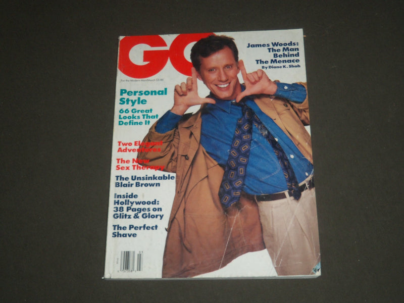 1988 MARCH GQ MAGAZINE - JAMES WOODS COVER - SP 3395