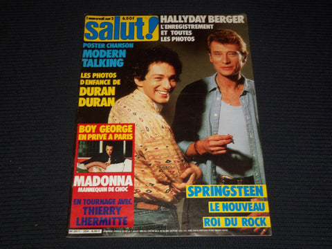 1985 JUNE 19-JULY 2 SALUT! MAGAZINE - MICHEL BERGER & JOHNNY HALLYDAY - E 12410