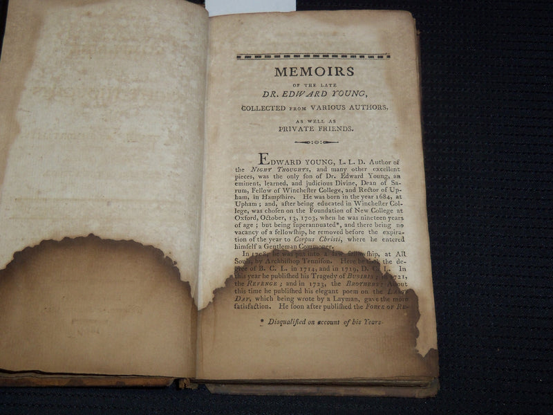 1804 THE COMPLAINT OF NIGHT THOUGHTS BOOK BY EDWARD YOUNG - LONDON EDN - J 8124