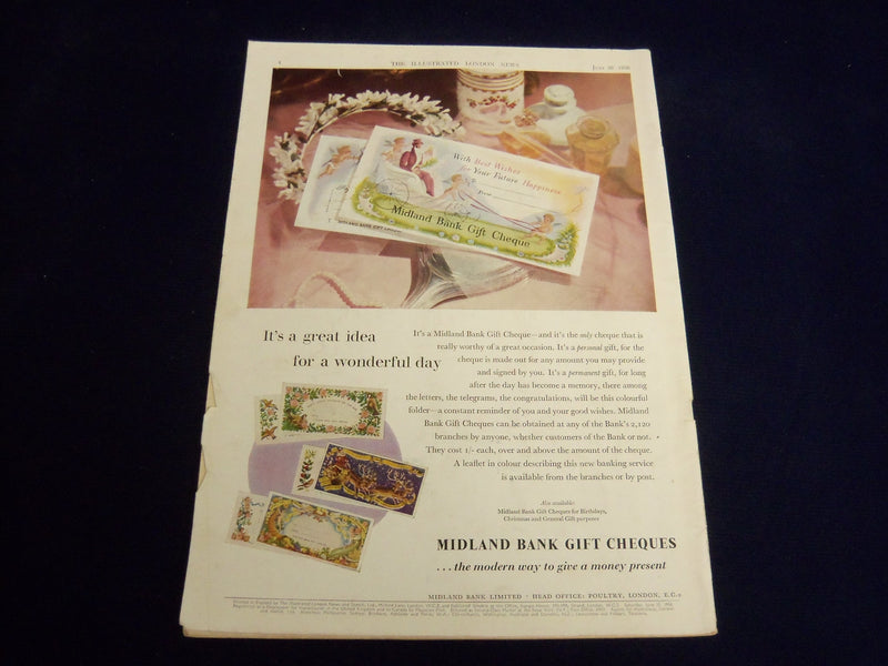 1956 JUNE 30 ILLUSTRATED LONDON NEWS MAGAZINE - QUEEN ELIZABETH COVER - 8063