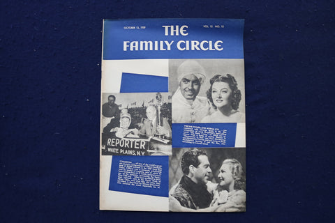 1939 OCT 13 THE FAMILY CIRCLE MAGAZINE - TYRONE POWER-MYRNA LOW COVER - E 18228