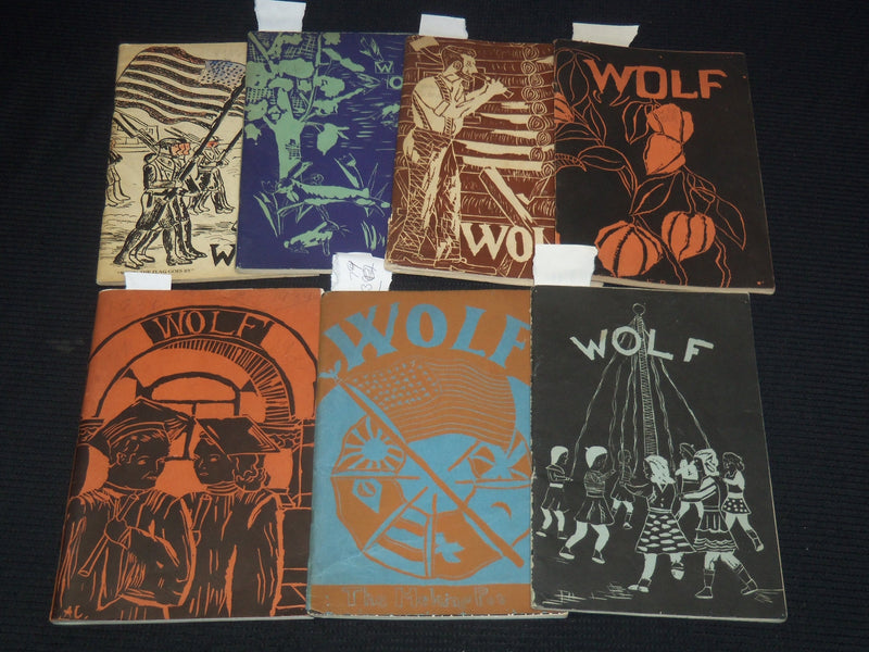 1932-1934 THE WOLF JUNIOR HIGH SCHOOL MAGAZINE LOT OF 7 ISSUES - O 3731