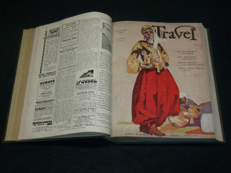 1929 NOV-1930 OCT TRAVEL MAGAZINE BOUND VOLUME - GREAT COVERS - KD 5991